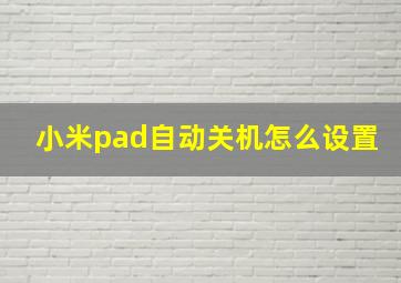 小米pad自动关机怎么设置