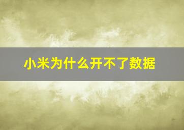 小米为什么开不了数据