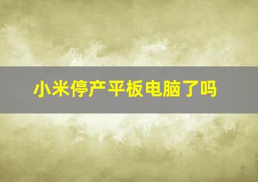 小米停产平板电脑了吗