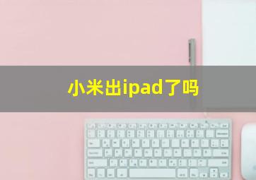 小米出ipad了吗