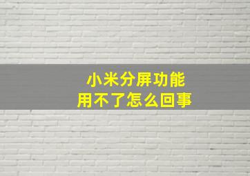 小米分屏功能用不了怎么回事