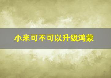 小米可不可以升级鸿蒙