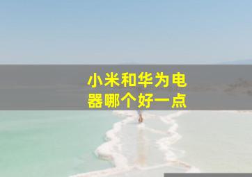 小米和华为电器哪个好一点