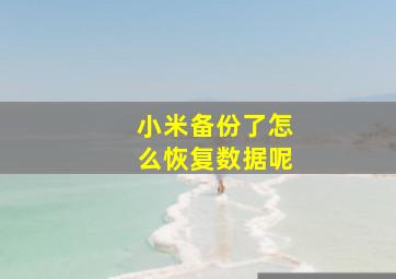 小米备份了怎么恢复数据呢