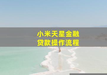 小米天星金融贷款操作流程