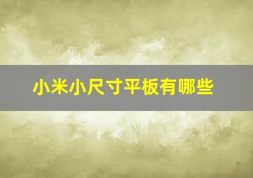 小米小尺寸平板有哪些