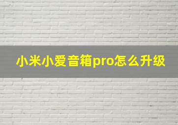 小米小爱音箱pro怎么升级