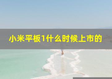 小米平板1什么时候上市的