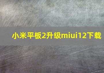 小米平板2升级miui12下载