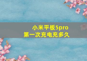 小米平板5pro第一次充电充多久