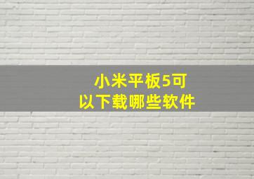 小米平板5可以下载哪些软件