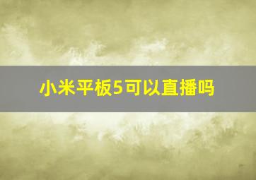 小米平板5可以直播吗