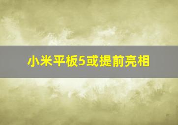 小米平板5或提前亮相