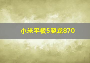 小米平板5骁龙870