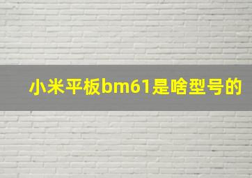 小米平板bm61是啥型号的