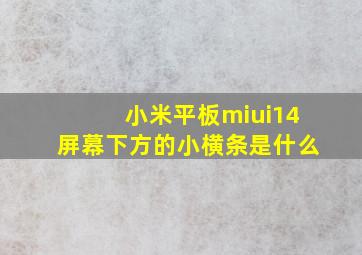 小米平板miui14屏幕下方的小横条是什么