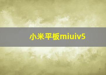 小米平板miuiv5