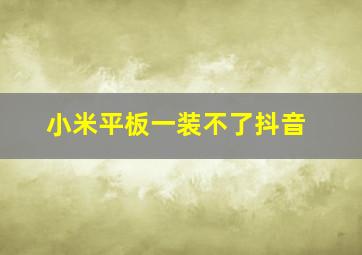 小米平板一装不了抖音