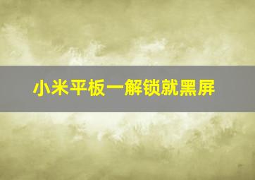 小米平板一解锁就黑屏