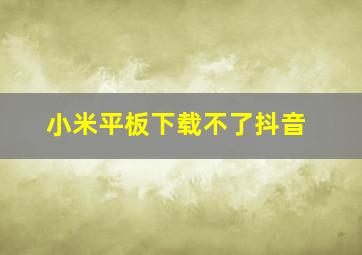 小米平板下载不了抖音