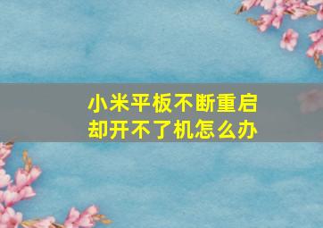 小米平板不断重启却开不了机怎么办