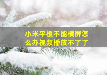 小米平板不能横屏怎么办视频播放不了了