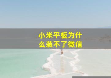 小米平板为什么装不了微信