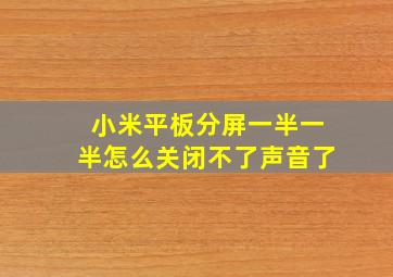 小米平板分屏一半一半怎么关闭不了声音了