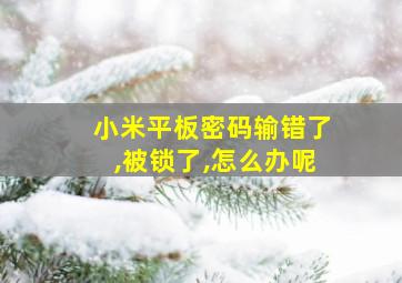 小米平板密码输错了,被锁了,怎么办呢