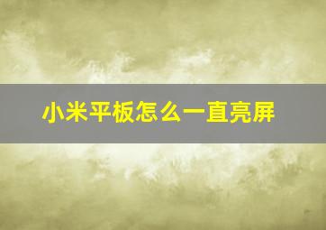 小米平板怎么一直亮屏