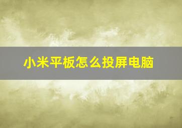 小米平板怎么投屏电脑