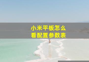 小米平板怎么看配置参数表