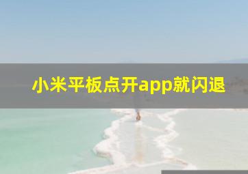 小米平板点开app就闪退