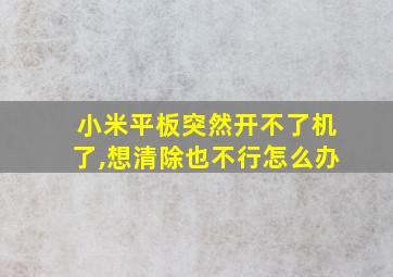 小米平板突然开不了机了,想清除也不行怎么办