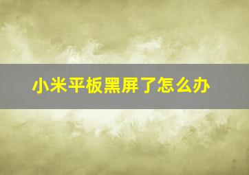 小米平板黑屏了怎么办