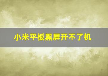 小米平板黑屏开不了机