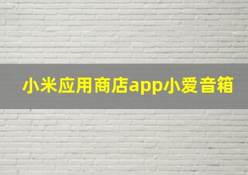 小米应用商店app小爱音箱