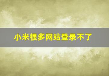 小米很多网站登录不了