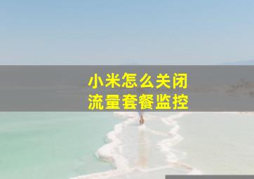 小米怎么关闭流量套餐监控