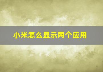 小米怎么显示两个应用