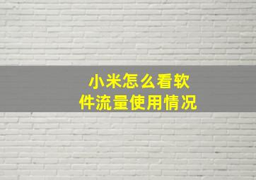 小米怎么看软件流量使用情况