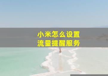 小米怎么设置流量提醒服务