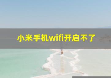 小米手机wifi开启不了