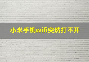 小米手机wifi突然打不开