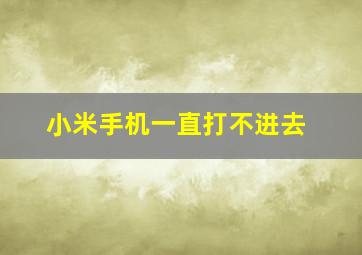 小米手机一直打不进去