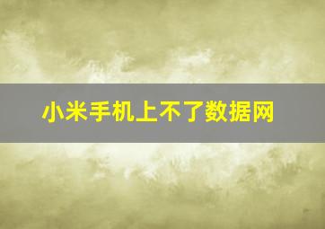 小米手机上不了数据网