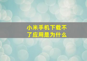 小米手机下载不了应用是为什么