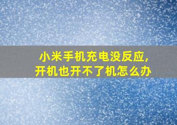 小米手机充电没反应,开机也开不了机怎么办