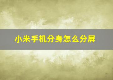 小米手机分身怎么分屏