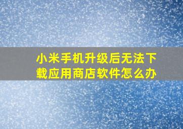 小米手机升级后无法下载应用商店软件怎么办